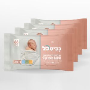 כביסכל רביעיית מגבונים לתינוק בניחוח סופט קייר